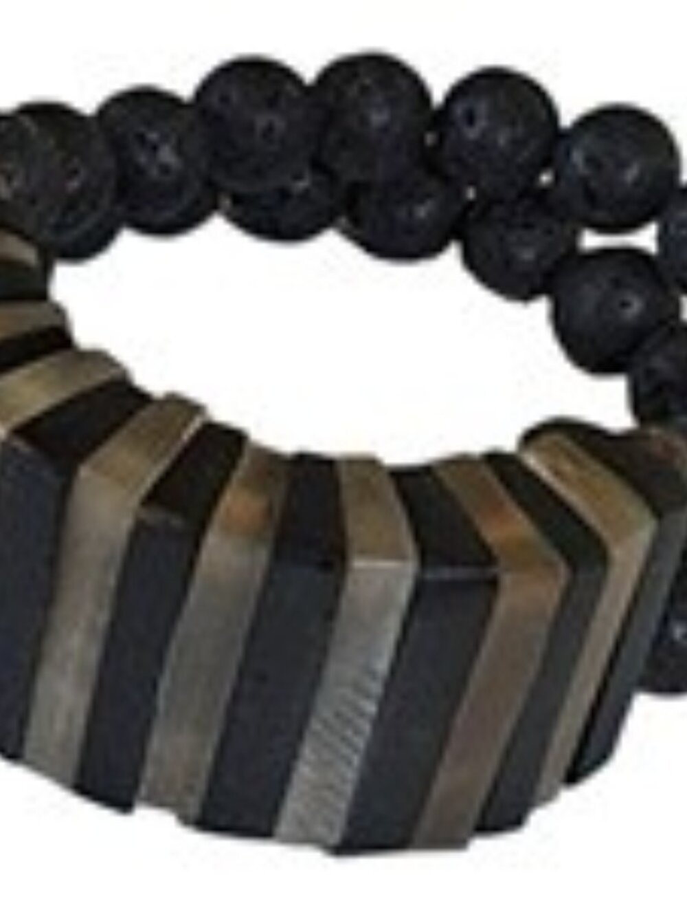 Lava Rock Bead Chunky Cuff Bracelet